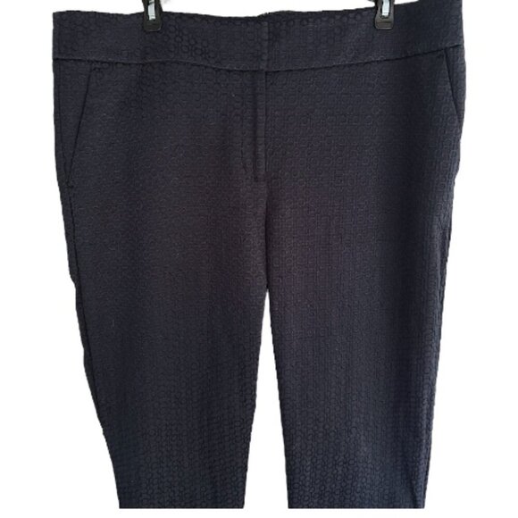 Ann Taylor LOFT Marisa Navy Circle Criss Cross Pattern Career Slacks Pants Sz 14 - Picture 8 of 8